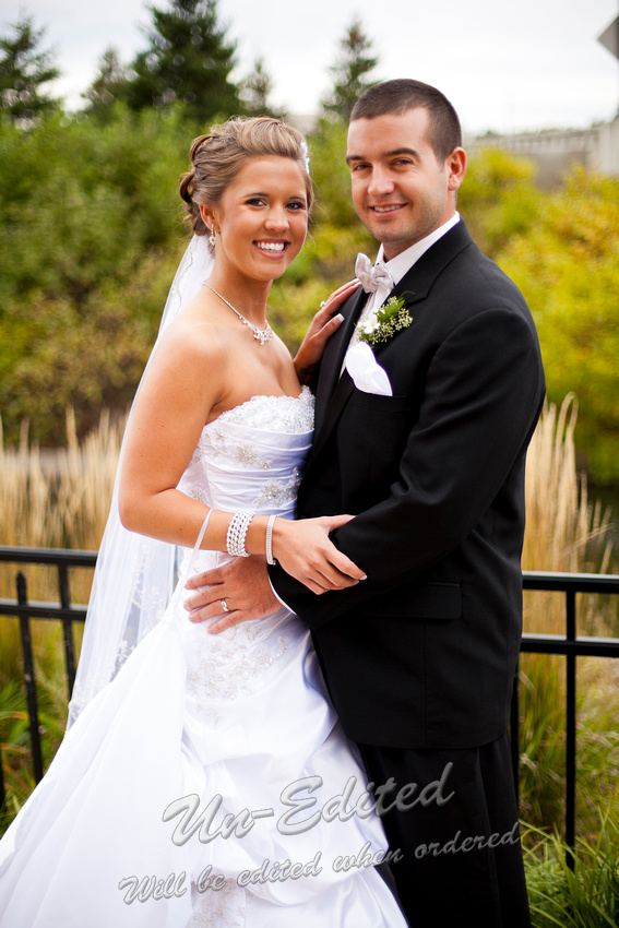 The Happy Couple Outside...NOT in the rain!