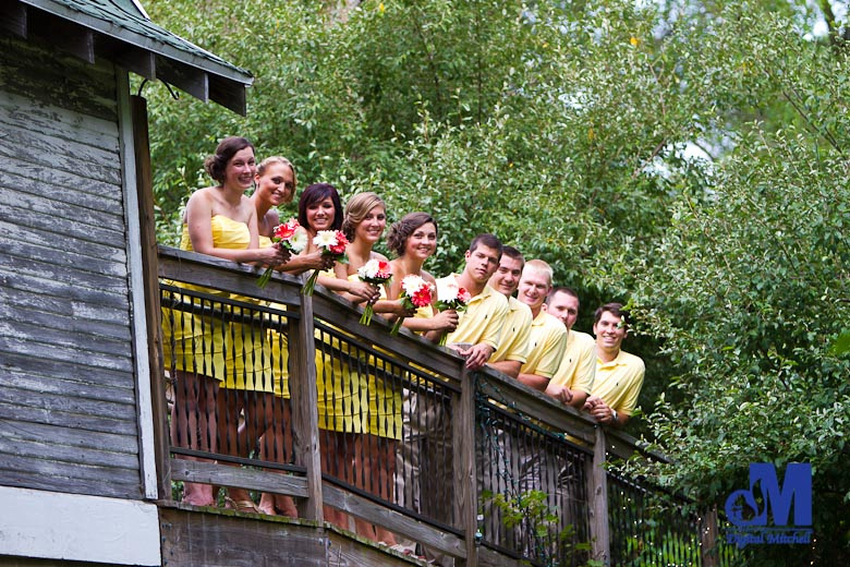 Photographing the bridal party at the venue