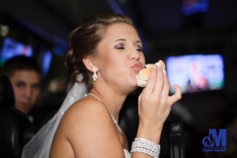 photographing the bride having fun