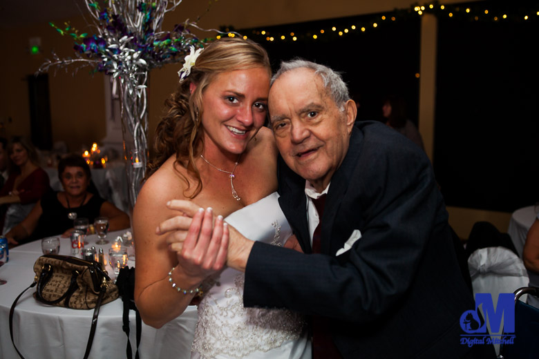Photograph of the Bride with her Grandfather taken by Michael and Dawn Wedding Photography