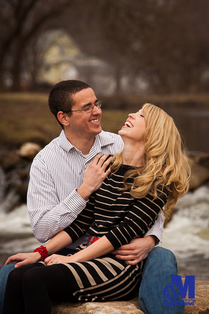 Photograph of engagement couple by water