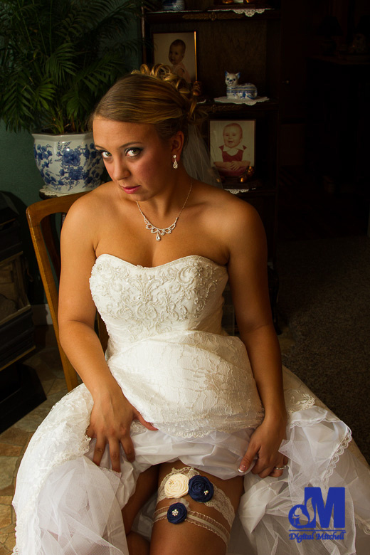 photograph of bride with garters