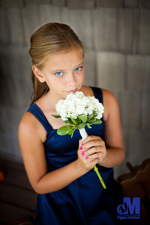 photograph of the wedding flowergirl