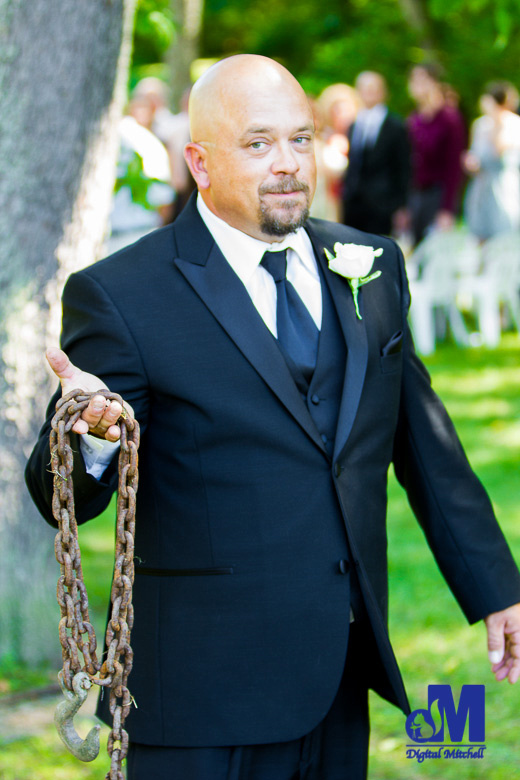 photograph of father of the bride with chains